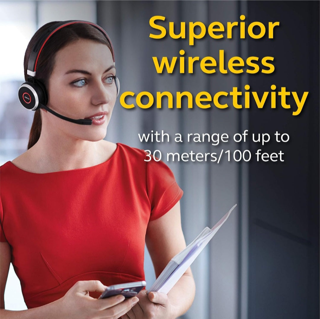 Casque supra-auriculaire stéréo sans fil Jabra Evolve 65 – Casque certifié...