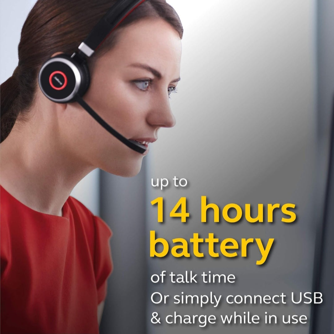 Casque supra-auriculaire stéréo sans fil Jabra Evolve 65 – Casque certifié...